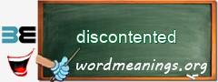 WordMeaning blackboard for discontented